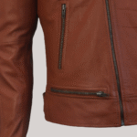 Ironwood Tan Biker Leather Jacket - Image 6