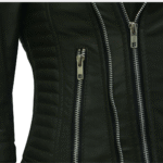 Charlotte Burnt Green Leather Jacket - Image 7