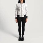 Donna Blake White Leather Bomber Jacket - Image 6