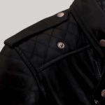 Freaky Mens Black Motorcycle Leather Jacket - Image 4