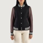 Savant Maroon & Black Hybrid Varsity Jacket - Image 3