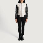 Cole Silver Leather Bomber Jacket - Image 6