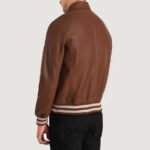 Walton Brown Leather Varsity Jacket - Image 2