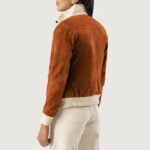 Sasha A1 Brown Suede Bomber Jacket - Image 2