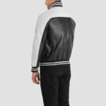 Terrance Black & White Leather Varsity Jacket - Image 2