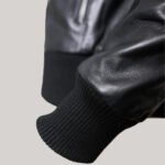 Mens Lambskin Black Bomber Jacket - Image 4