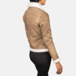 Sherilyn B-3 Distressed Brown Leather Bomber Jacket - Image 2