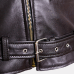 Charlotte Burnt Charcoal Leather Jacket - Image 5