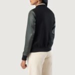 Savant Green & Black Hybrid Varsity Jacket - Image 2