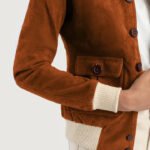 Sasha A1 Brown Suede Bomber Jacket - Image 4