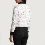 Donna Blake White Leather Bomber Jacket - Image 2