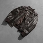 Aaron Brown Leather Bomber Jacket - Image 8