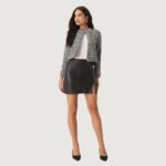 Knotique Faux Leather Mini Skirt in Black