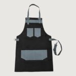 The Kent Black Canvas and Grey Leather pocket Apron - Image 2
