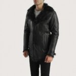 Fircliff Black Leather Coat - Image 3