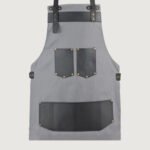 The Oxfordshire Grey Canvas Apron With Black Pocket Apron - Image 3