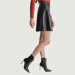 Luxe Pleat Faux Leather Mini Skirt - Image 4