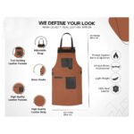The Norfolk Leather Brown Canvas Butcher Apron - Image 4