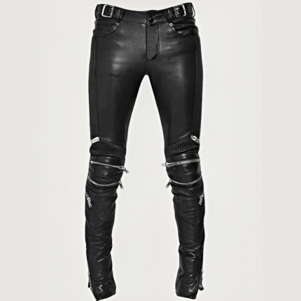 Electric Zipper Mono Leather Pants