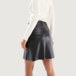 Luxe Notch Faux Leather Mini Skirt - Image 2