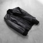 Bomia Ma-1 Black Leather Bomber Jacket - Image 8