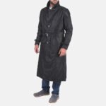 Daniel Black Leather Trench Coat - Image 2