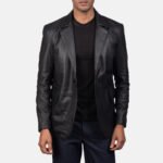Daron Black Leather Blazer - Image 4