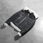 Fiona Black Hooded Shearling Leather Jacket - Image 8