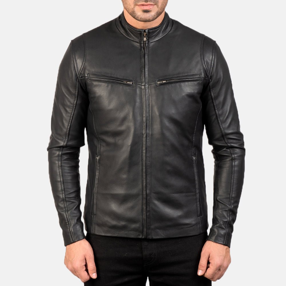 Ionic Black Leather Jacket - Image 4