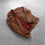 [FS] Lavendard Brown Leather Biker Jacket - Image 8