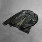 Lavendard Green Leather Biker Jacket - Image 7