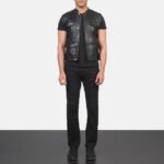 Atlas Moto Black Leather Vest - Image 3