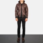 [FS] Bouncer Biz Brown Leather Bomber Jacket - Image 3