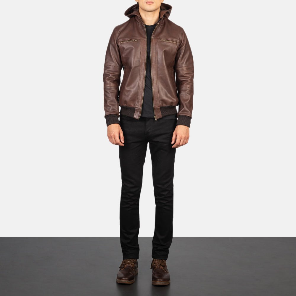 [FS] Bouncer Biz Brown Leather Bomber Jacket - Image 3