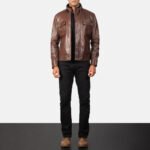 Darren Brown Leather Biker Jacket - Image 3