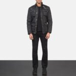 Nelson Quilted Black Windbreaker Jacket - Image 3