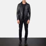 [FS] Noah Black Leather Biker Jacket - Image 4