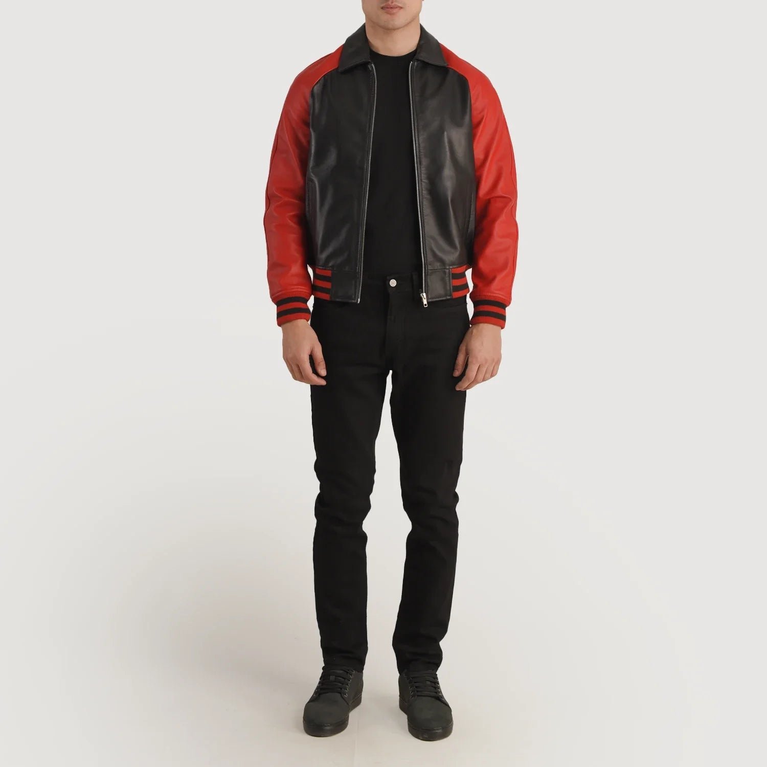 Men_27s_Walton_Black_26_Red_Leather_Varsity_Jacket_Full_Length-2-1701870329710 Walton Black & Red Leather Varsity Jacket - Image 1