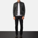Youngster Distressed Black Leather Jacket - Image 4