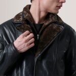Cai Black Leather Shearling Coat - Image 5