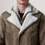 Cai Distressed Brown Leather Shearling Coat - Image 6
