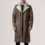 Cai Distressed Brown Leather Shearling Coat - Image 5