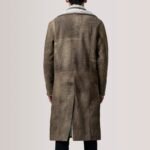 Cai Distressed Brown Leather Shearling Coat - Image 4