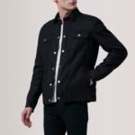 Colberto Black Waxed Canvas Trucker Jacket - Image 3