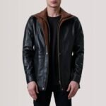 Connor Black Leather Coat - Image 5
