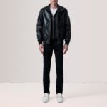 Lester Black Leather Bomber Jacket - Image 2