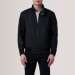 Morrison Black Canvas Bomber Jacket - Image 5
