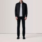 Morrison Black Canvas Bomber Jacket - Image 2