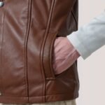 Zane Waxed Brown Leather Vest - Image 6