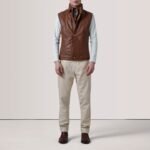 Zane Waxed Brown Leather Vest - Image 2